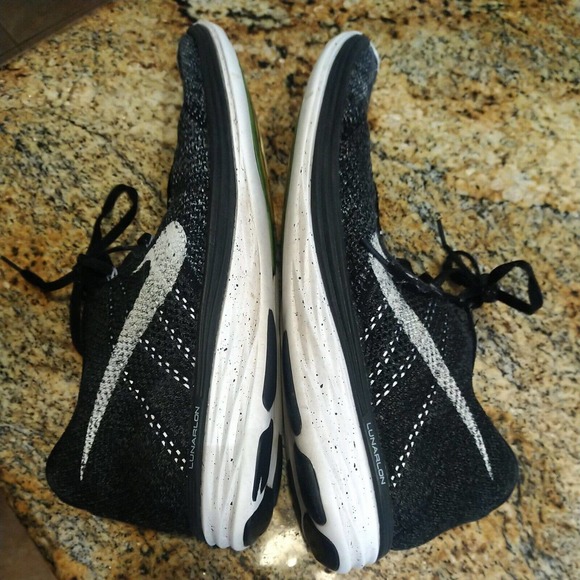 Nike Mens Flyknit Lunar III 698181-010 Black Oreo Running Shoes Sneakers Size 14 - Picture 7 of 12